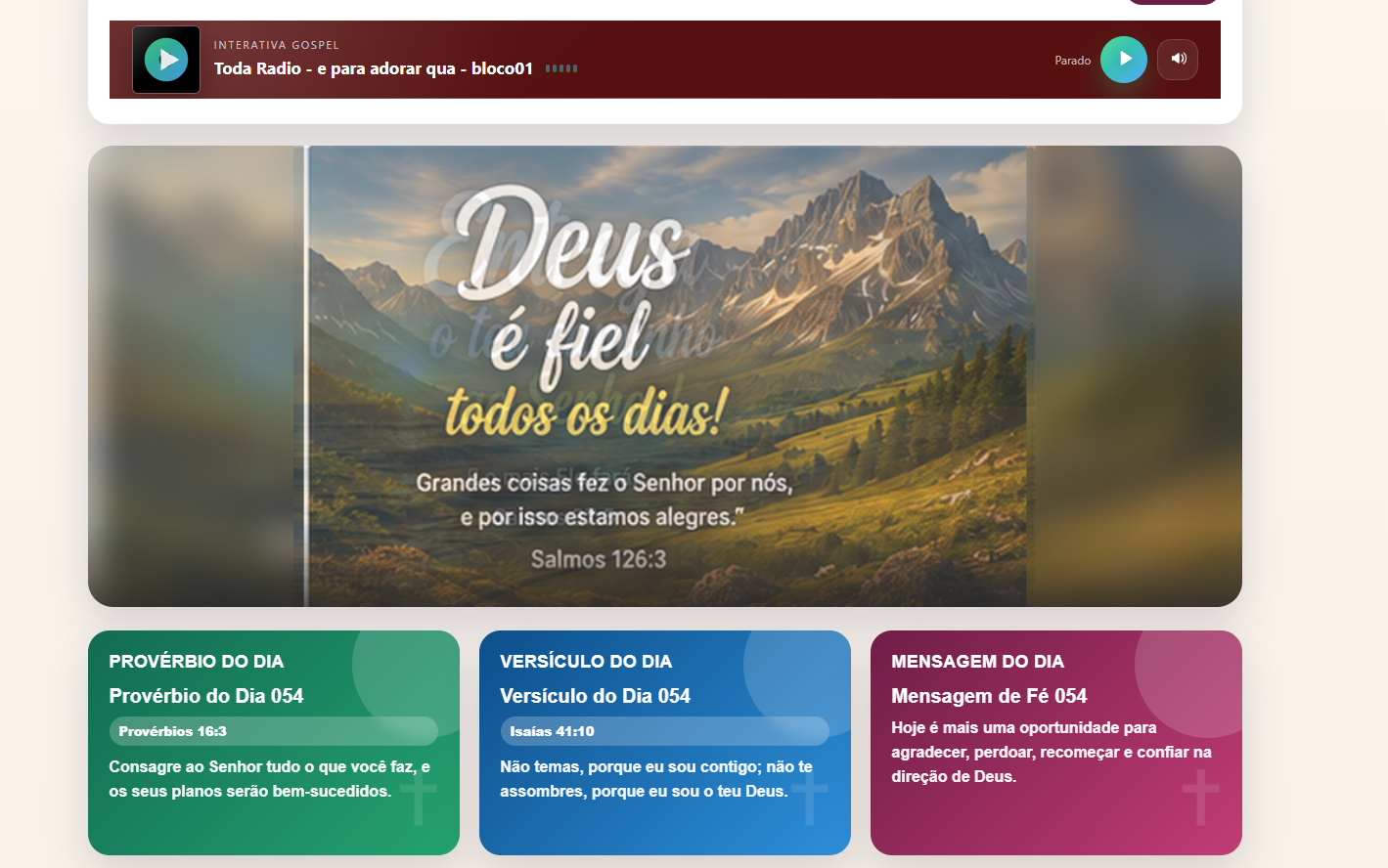 ✝️📻 Rádio Gospel + Notícias Automáticas